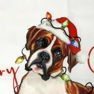 Set of 2 Holiday Boxer Dog Accent Pillowcases